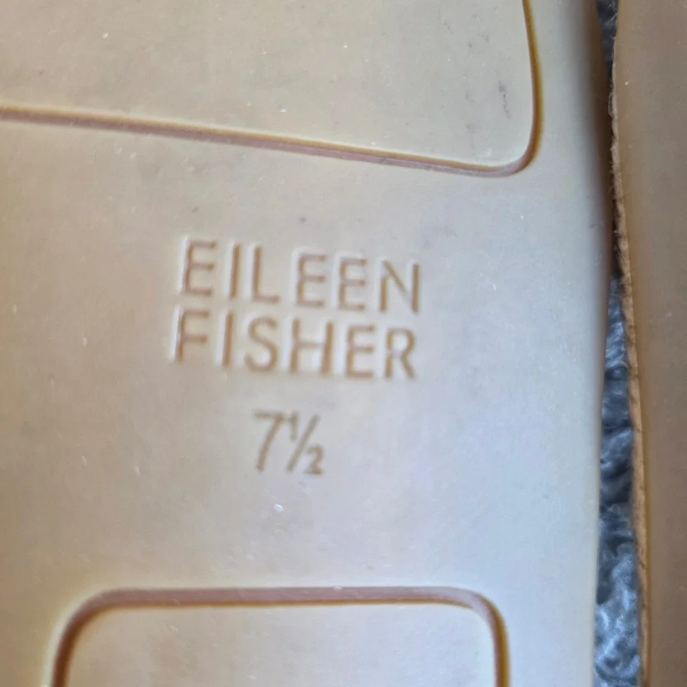 NEW Eileen Fisher Espadrille Flats Leather Tan D'Orsay Sandals Shoes Size‎ 7.5